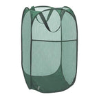 Pop Up Laundry Basket, Collapsible Mesh Laundry Hamper, Vertical Popup Hamper for Laundry, Spacing Saving Storage Basket for Bedroom, Hotel, Cruise, Green - color: Green