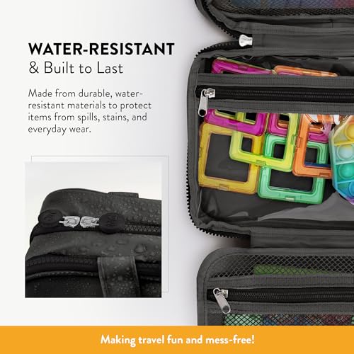 Travel Toiletry Bag for Men & Women, Large Capacity Makeup Organizer & Cosmetic Bag, Water-Resistant Portable Essentials Case with Metal Hook & Carry Handle - Perfect for Travel Use (Black, Small) - color: Black, size: Small