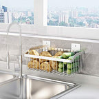Wire Baskets, SUS304 Stainless Steel Storage Baskets, Durable Baskets for Storage Wall Mount, Hanging Wire Baskets Wall Mount Baskets for Kitchen, Bathroom, Closets - 4 Set - size: 11.8Inch 4PCS