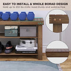 SMIBUY Bamboo Shoe Rack Bench, 3-Tier Shoe Organizer Storage Shelf for Entryway Hallway Bathroom Living Room (Walnut) - color: Walnut