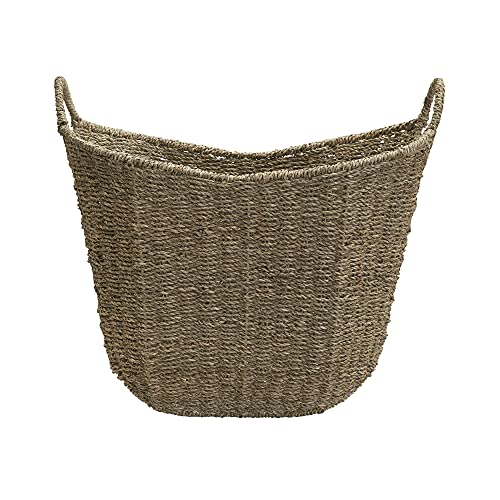 Household Essentials Brown Wicker Storage Basket with Handles Large | Natural Seagrass - color: Natural Seagrass