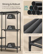 SONGMICS Clothes Rack, Portable Closet, Heavy-Duty Wardrobe Closet Organizer with Hanging Rails and Shelves, 79.9 Inches Tall, Total Load 297 lb, Easy Assembly, for Bedroom, Ink Black URDR212BZ01 - size: 89.8" L x 17.7"W x 79.9"H