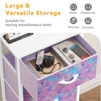 DWVO Dresser with 4 Drawers - Storage Tower Unit, Dresser for Bedroom, Living Room, Closets - Sturdy Steel Frame, Wooden Top & Easy Pull Fabric Bins, Purple - color: Purple, style: 4-Drawer