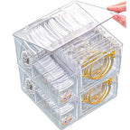 2 Pack 4 In 1 Acrylic Jewelry Organizers and Storage with 120 Portable Anti Tarnish Jewelry Bags, Clear Jewelry Box Organizer, Travel Jewelry Case for Earrings/Rings/Necklaces for Women Girls - style: 4-in-1 Jewelry Box-2 Pack