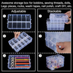 SGHUO 7-Tier Stackable Storage Container Box with 70 Compartments, Plastic Organizer Box for Arts and Crafts, Toy, Fuse Beads, Washi Tapes, Sewing Supplies - style: 7 tier