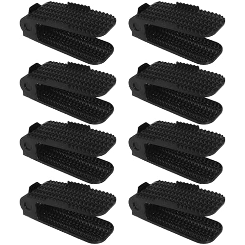 8 Pcs Adjustable Shoe Rack, Double Layer Shoe Slots Organizer, Space Saving Shoe Stackers, Sturdy & Anti-Slip, Easy to Use for Closet, Dorm, Living Room, Black
