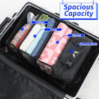 4 Shelve Portable Hanging Travel Shelves, Suitcase Organizer, Carry on Closet Luggage Organizers, Travel Bags Organizer for Luggage Compression Foldable and Hangable for Carry on Suitcase
