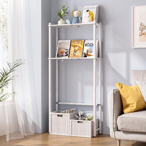 AmazerBath Bamboo Over The Toilet Storage Shelf, 2-Tier Over Toilet Bathroom Organizer Rack, Bathroom Shelves Over Toilet Space Saver, White - style: White-2-tier