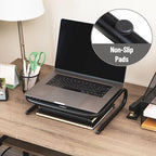 Mind Reader Monitor Stand, Ventilated Laptop Riser, Desktop Organizer, Office, Metal, Black - size: 1 Piece