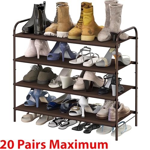 Simple Houseware 4-Tier Shoe Rack Storage Organizer, Bronze - color: Bronze, size: 4-Tier