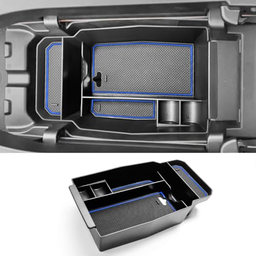 CDEFG 2023 2024 2025 2026 CX-50 Center Console Organizer Tray for 2023 2024 2025 2026 Mazda CX-50 Middle Console Armrest Storage Box 2023-2026 CX50 Accessories(Blue) - color: Blue
