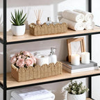 Dahey 2 Pcs Toilet Paper Storage Basket for Bathroom Woven Paper Rope Scalloped Edge Toilet Tank Basket with Handles for Organizing Over Toilet Storage Shelf Countertop Living Room Bedroom Home Decor