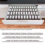 Bamboo Spice Rack Drawer Organizer - 8 Pieces Set- 11" Wide Per Piece - Combine Pieces Into 22" Wide Rack (11" or 22") - size: 22"