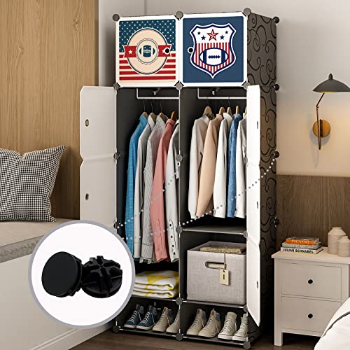 Bonsicoky 16 Pcs Black Plastic Connector, Wire Grid Cube Connector for Modular Closet Storage Organizer and DIY Wire Cube Storage Unit - color: Black