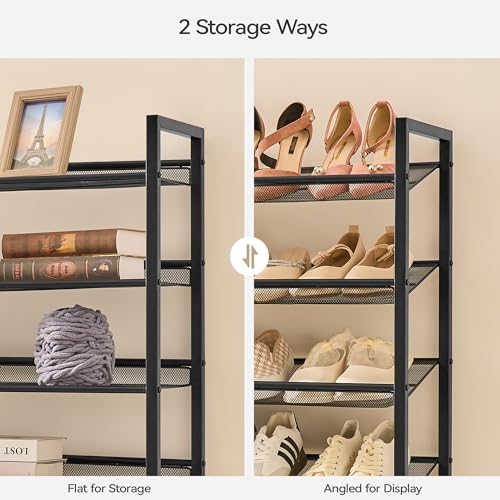 Nunsino Shoe Rack, Large Metal Shoe Organizer,Max Holds 50 Pairs,8 Tier Shoe Storage Shelf for Garage,Closet,Entryway, Black - color: Black, size: 8 Tier