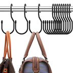 24-Pack Purse Hangers for Closet, Large 5-inch Twist Design Hooks for Bags, Purses, Handbags, Belts, Scarves, Hats - color: 24 Pack Black