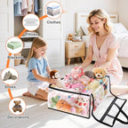 SpaceTrove Clear Storage Bags, 4 Pack Under Bed Storage and Closet Organizers Containers, Vinyl Foldable Heavy-Duty Moving Bags with Zippers for Comforter, Bedding, Duvet, Blanket & Toy Storage, 40L - size: 40L