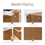 Slim Wicker Laundry Hamper with Lid, 55L Handwoven Rattan Basket with Handles, Narrow Laundry Basket with Removable Liner Bag & 2 Mesh Bags - color: Rattan with Lid, size: 55L