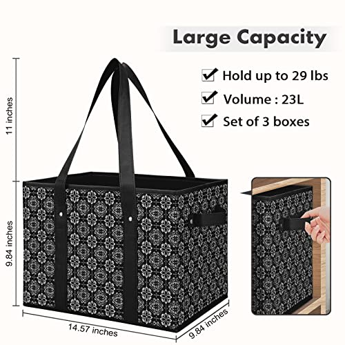WISELIFE Reusable Grocery Bags [2 Pack],Large Grocery Tote Bag Water Resistant Shopping Bags Foldable Grocery Bag for Clothes,Shoes and Picnic,Black - color: Black, size: 2 PCS
