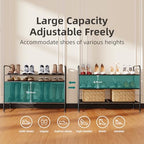 SUFAUY 3-Tier Shoe Rack, Closet Metal 33" Wide Shoe Rack Organizer Heavy Duty, Stackable, Black - color: Black, size: 3 Tier