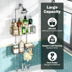 Epicano Shower Caddy Hanging, Anti-Swing Over Head Shower Caddy Rustproof with hooks for Towels, Sponge and more, Bronze - color: Bronze