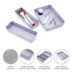 Welaxy Desk Drawer Organizer Bins with Modern Pattern Home Office Storage Bin Sturdy Small Sharrow Cozy Cubby Organize Box Gifts idea 3-Piece (Star) - color: Gray Star