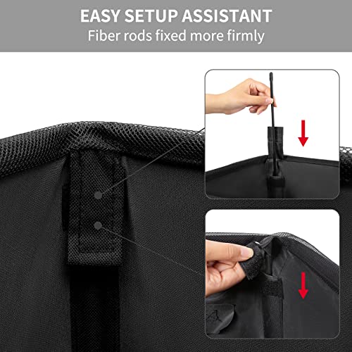 Chrislley 45L Slim Laundry Hamper Narrow Laundry Basket with Handle Foldable Dirty Clothes Portable Skinny Hamper Organizer Storage Bins (22 inches, black) - color: black, size: 45l(14.96"l x 8"w x 21.65"h)