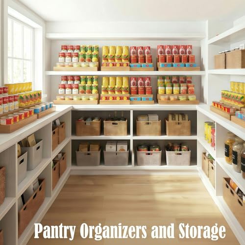 Expandable Can Rack Organizer for Pantry, 3 Tier Wooden Can holder, Canned Goods Organizer Holds Up to 24 Cans Soda, Cannd Food Storage Display for Cabinet, Pantry, Kicthen Countertop