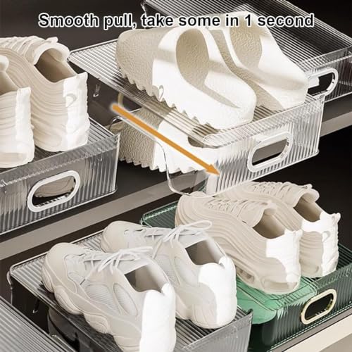 HYGRAD - Double Layer Shoe Rack Slots Organizer 25 X 23 X 12.7cm Stacker Space - Saving Transparent Plastic Shoe Holder - Stand Shoe Rack Wardrobe Storage For Cabinet (Silver, 6pcs) - color: Silver, size: 6xl (us size 16 / waist:38"-40")