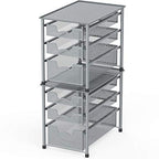 Simple Houseware Stackable 3 Tier Sliding Basket Organizer Drawer, Silver - color: Silver, size: 3-Tier