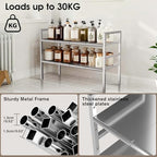 Expandable Under Sink Organizer and Storage, 2-Tier Height Adjustable Under Cabinet Organizer Shelf with 8 Removable Panels for Bathroom Kitchen Multi-Purpose Storage (8 Panels)
