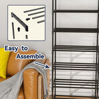 Large Shoe Rack Organizer, 2-Row 8-Tier Tall Shoe Storage Shelf for Closet, Entryway, Garage, Metal Free Standing Shoe Holder for 28-32 Pairs Shoes, Sturdy Stackable Shoe Stand for Bedroom - size: 2 Row 8 Tier