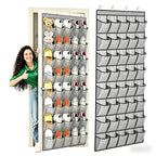 Meolsaek Over the Door Shoe Organizer with 40 Breathable Mesh Pockets, Hanging Shoe Organizer for Door with 4 Metal Hooks, Shoe Organizer for Closet, Bedroom, Bathroom, Pantry, 76.4" x 27.5" x 5"