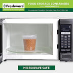 Freshware Food Storage Containers 24 oz Plastic Deli Containers with Lids, Slime, Soup, Meal Prep Containers, BPA Free, Stackable, Leakproof, Microwave/Dishwasher/Freezer Safe, 48 count (pack of 1) - size: 24 oz - 48 Sets
