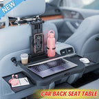 Large Foldable Backseat Tray Table, Car Laptop Desk with Cup Holder, Back Headrest Passenger Food Tray, Phone Tablet Holder, Multifunctional Travel Desk, Car Essentials for Kids & Long Road Trips - style: Car Seat Table Tray
