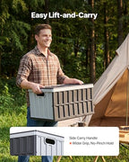 VEVOR Plastic Collapsible Storage Bins with Lids, 65L 2 Packs, Stackable Folding Storage Crates with Handles, Holds 84 lbs Per Bin, Heavy Duty Containers, Space-Saving Baskets, for Home Organizing - size: 65L-Grey-2PC
