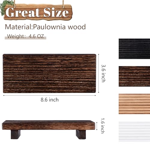 Bathroom Tray Farmhouse Decor Pedestal Stand Wood Riser Display Kitchen Accessories Soap Holder for Sink, Counter, Vanity, 8.7 * 3.6 Dark Brown - color: Drak Brown, size: 8.7" x 3.6" x 1.6"