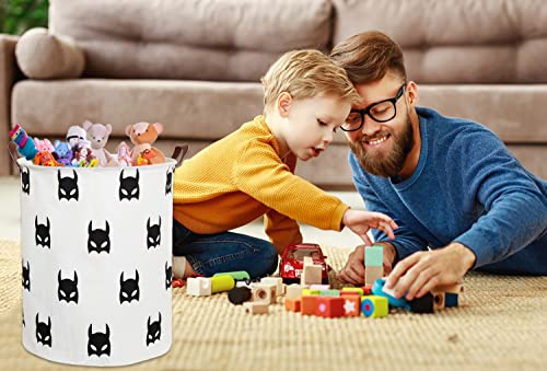 Large Sized Storage Baskets with Handle,Collapsible & Convenient Home Organizer Containers for Kids Toys,Baby Clothing (Black Bats) - color: Black Bats