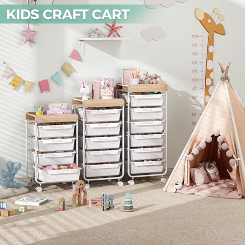 APEXCHASER Utility Cart with 4 Drawers,Rolling Storage Cart for Crafters Artists Kids Teacher Student Storage Arts Crafts & Sewing Study Supplies in Craft Room Dorm Classroom Kids Room-White - color: White, size: 4-Drawers