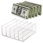 Hipiwe 2-Pack Acrylic File Organizer for Sorting Mail - 5 Slots Letter Sorter Clear Desktop Bill Divider Holder for Paper Envelope Document Book Cash Money Eyeshadow Makeup Palette