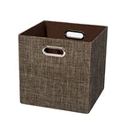 Posprica Storage Bins Cube Containers Boxes,Thick and Heavy Duty Fabric Drawers, 11×11 inch- Set of 4,Brown - color: Brown, size: 11×11×11/4pcs