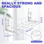 15.7” Under Desk Cable Management Tray, No Drill Heavy Duty Steel Standing Desk Cable Management, Wire Management Tray Cable Rack with Clamp Mount, Adjustable Metal Under Desk Tray (White, 1 Pack) - color: White, size: 1 Pack