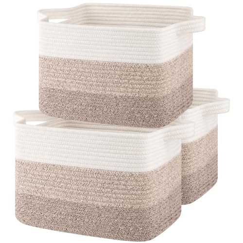 OIASKET Storage Basket for Organizing, Woven Baskets for Storage, Rectangle Decorative Baskets for Shleves, Closet, Toys, Book, Nursery Organizer Bins - Pack of 3 (Gradient Yellow, 15.75"x11.8"x9.85") - color: Gradient Yellow, size: 15.75"x11.8"x9.85"