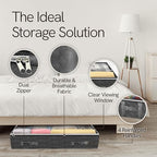 Reli. 90L Under Bed Storage Containers (8 Pack) | Closet Organizer with Clear Window | Underbed Storage Bins for Towels, Sweaters, Linens | Large Organizer for Closet (Gray)