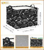 Rectangle Storage Basket with Handles,Collapsible Storage Bin,Books Box,Gift Basket(Black Line Dinosaur) - color: Black Line Dinosaur
