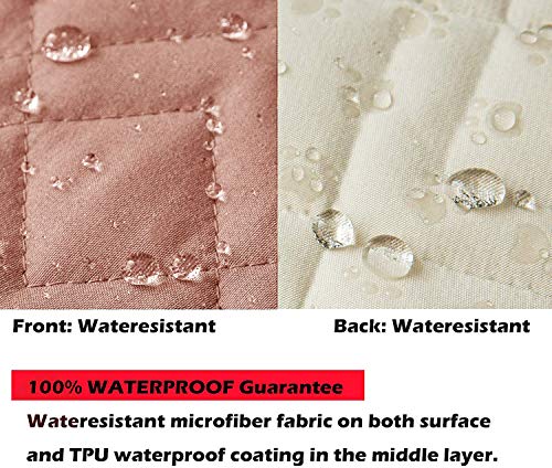 Ameritex Waterproof Nonslip Recliner Cover Stay in Place, Dog Chair Cover Furniture Protector, Ideal Recliner Slipcovers for Pets and Kids (Pink, 23") - color: Pink, size: 23"
