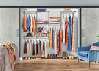 ClosetMaid ShelfTrack Wire Closet Organizer System, Adjustable from 5 to 8 Ft., With Shelves, Clothes Rods, Hardware, Durable Steel, Satin Chrome - color: Satin Chrome, size: 5 to 8 ft