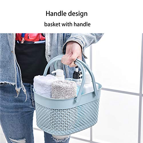 rejomiik Portable Shower Caddy Basket, Plastic Organizer Storage Tote with Handles Toiletry Bag Bin Box for Bathroom, College Dorm Room Essentials, Kitchen, Camp, Gym, Blue - color: Blue, size: 1 pack