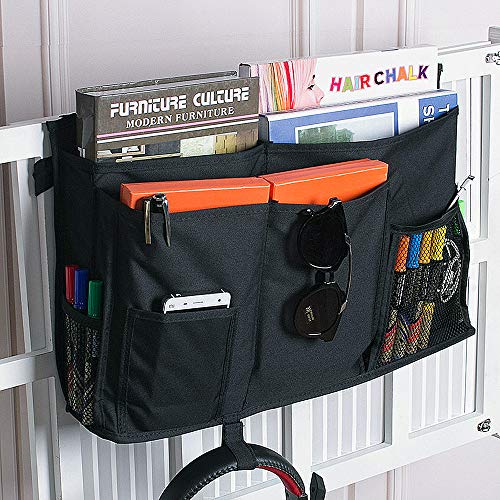 Sugaroom Organizer Caddy - Bedside, Bunk Bed, Hanging & Pocket Storage - Baby, Dorm, Hospital - Black - color: Black, size: Large