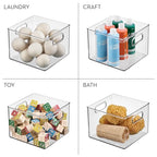 iDesign Clear Plastic Storage Bins for Kitchen - Pantry and Fridge Storage for Cabinets and Shelves, 4-Pack - style: Pack of 4
